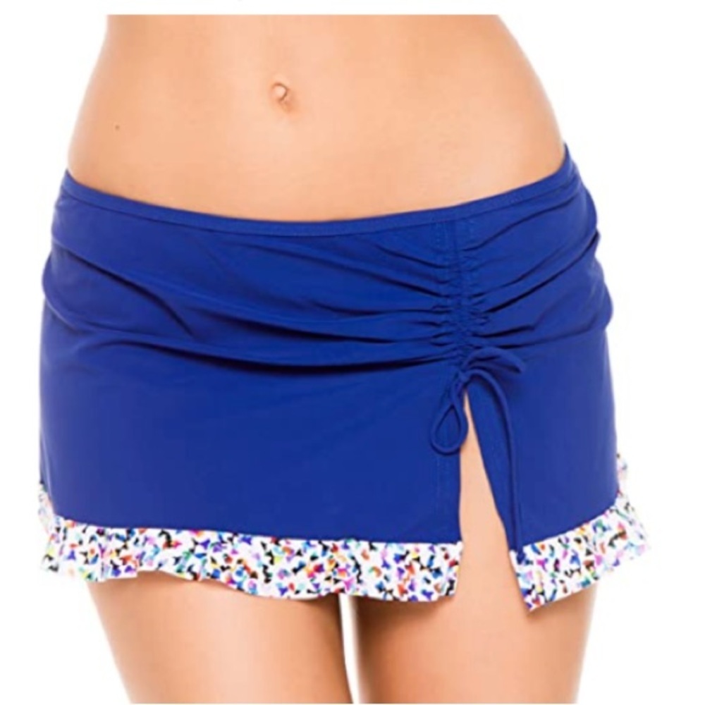 NEW Gottex Profile swimsuit bathing suit skirt bottom w/brief sz 12 royal blue